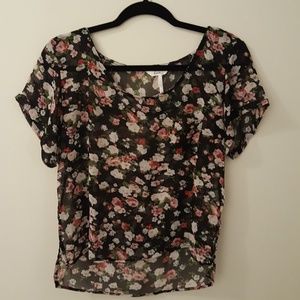 Sheer Floral Crop Top